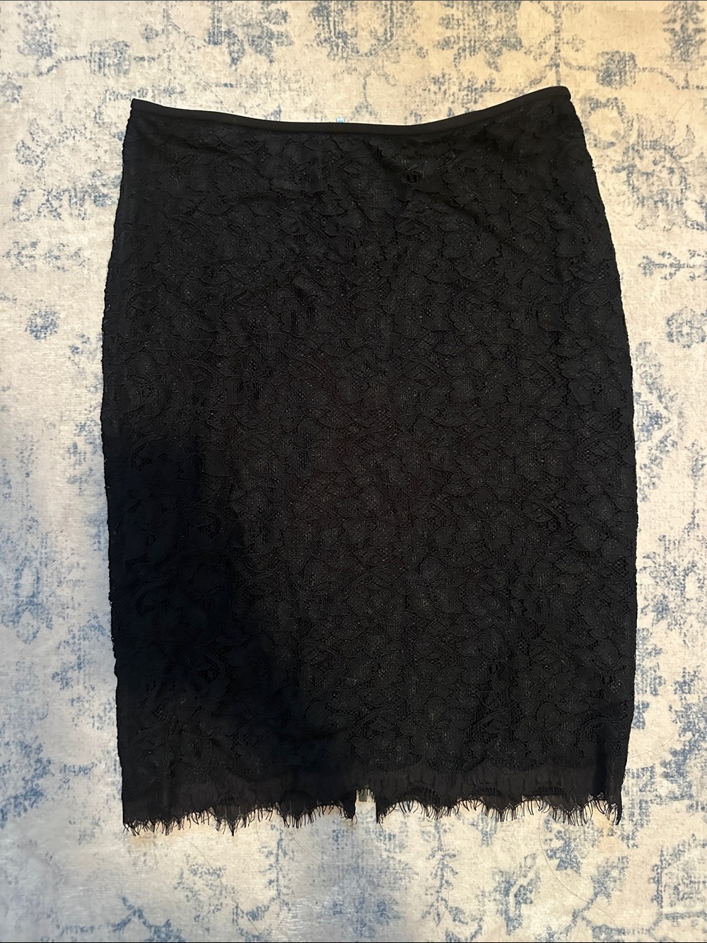Diane Von Furstenberg Black Lace Pencil Skirt